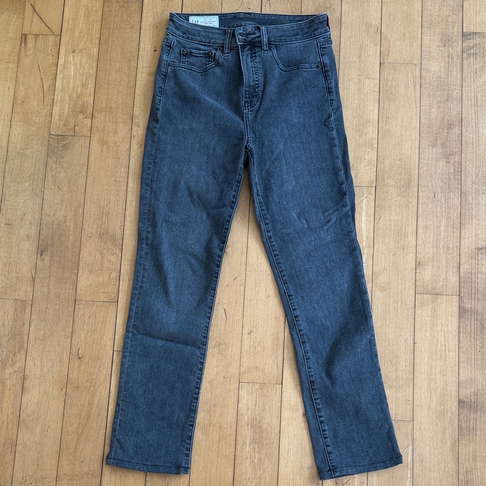 GAP Women's Straight Leg Jeans - Dark grey